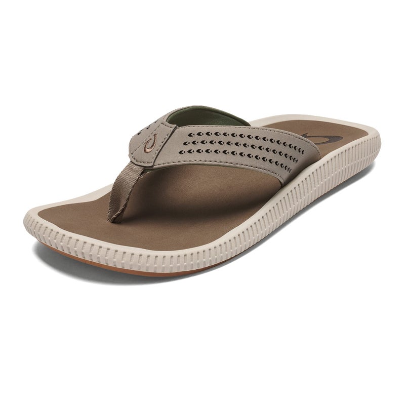 OLUKAI Ulele Men's Beach Sandals, Water Resistant Flip Flops, Arch Support & Comfort Fit, Lightweight & Durable, Enhanced Grip & Traction, Clay/Mustang, 7 - Image 1